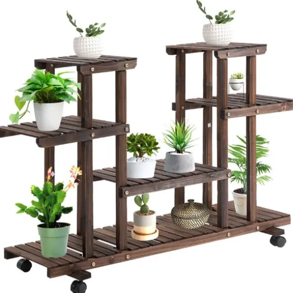 Blomsterställ, 123,5x33x80 cm, Brun