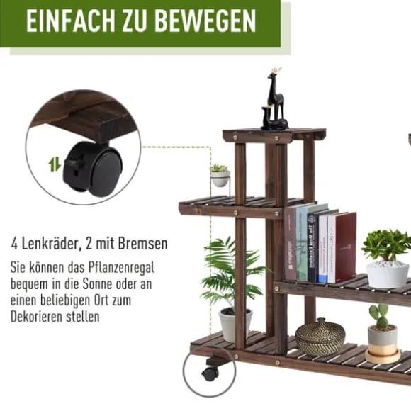 Blomsterställ, 123,5x33x80 cm, Brun