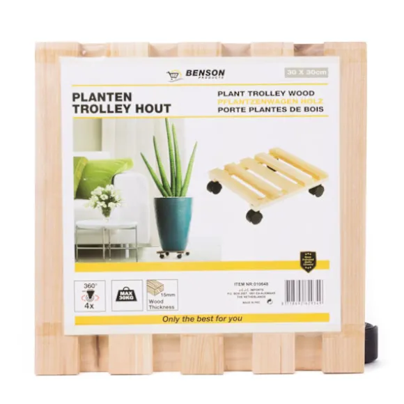 Blomvagn trä 30 x 30 cm