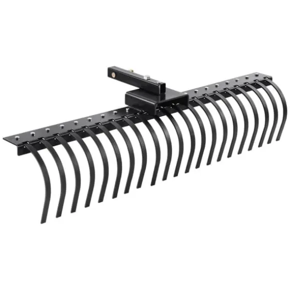 Bogsering bakom landskapskratta 60, Dethatcher-raka med 21 stålpinnar, effektiv borttagning av mossa, ergonomisk design