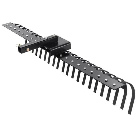 Bogsering bakom landskapskratta 60, Dethatcher-raka med 21 stålpinnar, effektiv borttagning av mossa, ergonomisk design