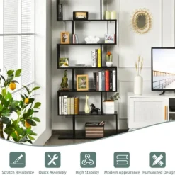 Bokhylla, 80x23x191 cm - Material: ingenjörsträ