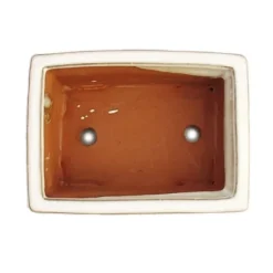 bol bonsai med fat storlek 3 - ljusbeige - fyrkantig - modell g29 - l 18cm - b 13cm - h 6cm