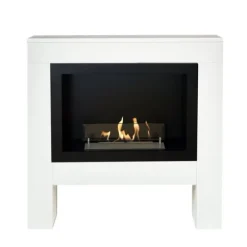 Bolea bio-etanol öppen spis - Vit MDF öppen spis surround - 1,5 KW värme