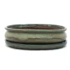 bonsai skål med fat storlek 3 - olivbrun - oval - modell o47 - l 19cm - b 13,5cm - h 5cm