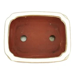 bonsai skål med fat storlek 2 - rektangulär g12 - ljus beige - l 15,5 cm - b 12 cm - h 4,5 cm