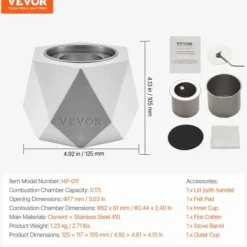 Bordeldstad, 12,5x11,7x10,5 cm, Ljusgrå, Betong