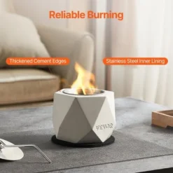 Bordeldstad, 12,5x11,7x10,5 cm, Ljusgrå, Betong