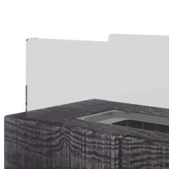 Bordsetanolkamin 0,15 L, portabel med trälook, rostfritt stål 33×16×18 cm