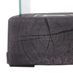 Bordsetanolkamin 0,15 L, portabel med trälook, rostfritt stål 33×16×18 cm