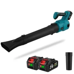 Borstlös Elektrisk Snöslunga,30000rpm Sladdlös Blåsare,3 Hastighetsinställningar,Med 2batterier