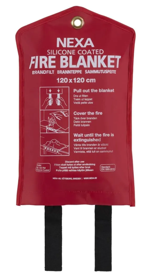 Brandfilt NEXA silikon 120x120cm röd