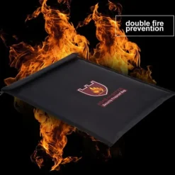 Brandsäker dubbelsidig väska för LiPo-batteri, pengar och dokument