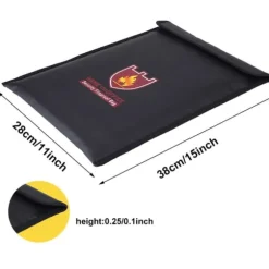 Brandsäker dubbelsidig väska för LiPo-batteri, pengar och dokument