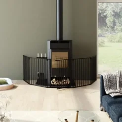 Brandspärr för öppen spis eller 6-sidig vedspis - 360 cm - Svart - NORDLINGER PRO