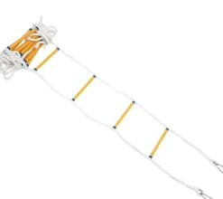 Brandstege 10 m, kraftig, belastningskapacitet 200 kg, lätt säkerhetsstege med krokar för hemmabruk och räddningsinsatser