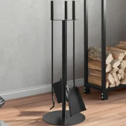 Brasverktygsset 4 delar - Hållbara stålverktyg för spisen | Storlek: 22x59 cm