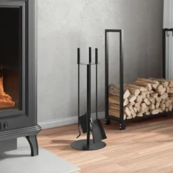 Brasverktygsset 4 delar - Hållbara stålverktyg för spisen | Storlek: 22x59 cm