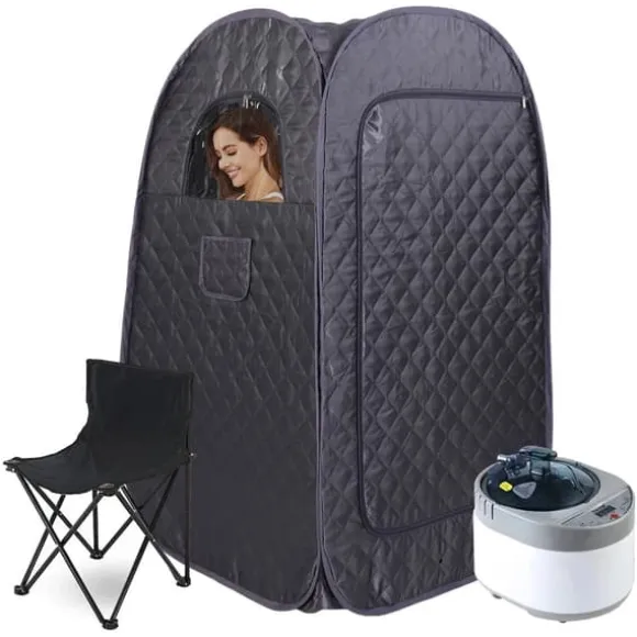 Bärbar Dampsauna, 3L Kapacitet, Effektiv Uppvärmning,Svart