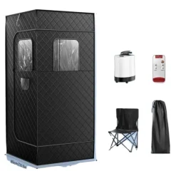 Bärbar Dampsauna Tält, 3L Ångkapacitet, Kompakt och Användarvänlig Design,220V EU-kontakt