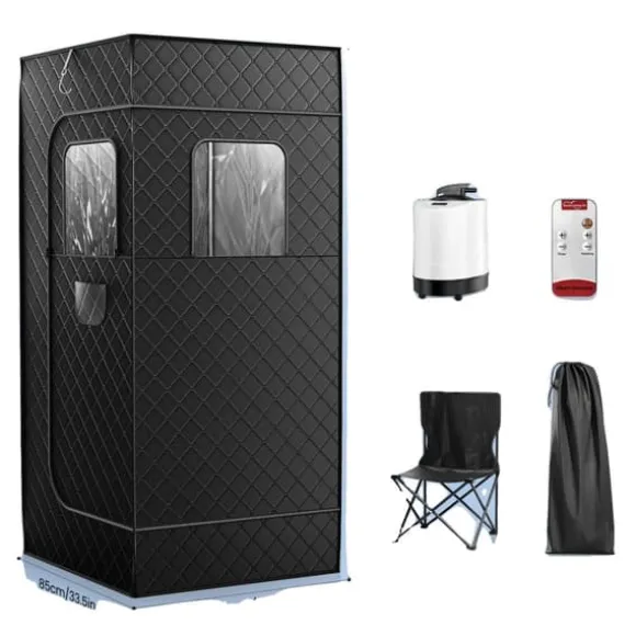 Bärbar Dampsauna Tält, 3L Ångkapacitet, Kompakt och Användarvänlig Design,220V EU-kontakt