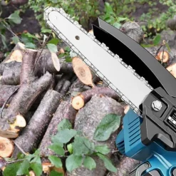 Bärbar Elmotorsåg 6-tums, 800W & 0,8kg Lättvikt, 2x3000mAh Batterier Inkluderade