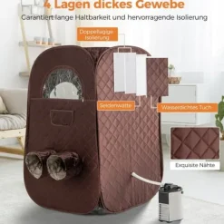 Bärbar Ångbastu, 89x89x149 cm, Brun