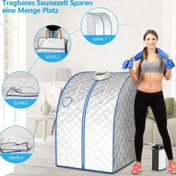 Bärbar Ångbastu, 78x87x100 cm, Silver