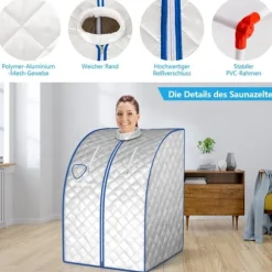 Bärbar Ångbastu, 78x87x100 cm, Silver