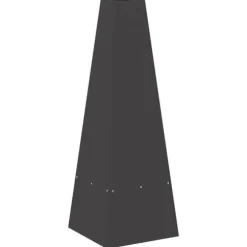 Bärbar Vedeldad Matlagningsugn i Stål - Eldstad med Vedförvaring | Färg: Svart | Storlek: 35x35x100 cm