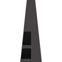 Bärbar Vedeldad Matlagningsugn i Stål - Eldstad med Vedförvaring | Färg: Svart | Storlek: 35x35x100 cm