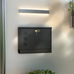 Brevinkastare, Metall, 36,5x11,5x29 cm, Svart