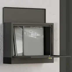 Brevinkastare, Metall, 36,5x11,5x29 cm, Svart