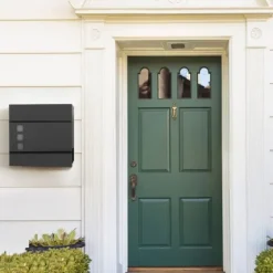 Brevlåda – Låsbar med tidningsfack – Svart