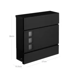 Brevlåda – Låsbar med tidningsfack – Svart