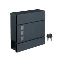 Brevlåda – Låsbar med tidningsfack – Svart