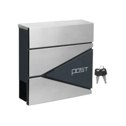 Brevlåda - Låsbar med tidningsfack - Modern - Antracitsilver