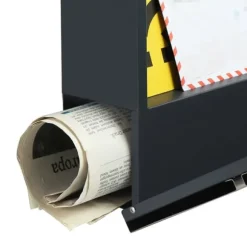 Brevlåda - Låsbar med tidningsfack - Modern - Antracitsilver