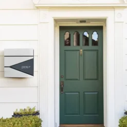 Brevlåda - Låsbar väggbrevlåda - med tidningsutrymme - Modern - Silver