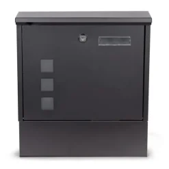 Brevlåda - med tidningsrulle - 30x10x33,5 cm - antracit