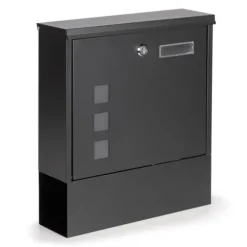 Brevlåda - med tidningsrulle - 30x10x33,5 cm - antracit