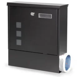 Brevlåda - med tidningsrulle - 30x10x33,5 cm - antracit