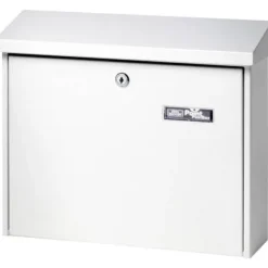 Brevlåda - Tidning - Vit - Galvaniserat stål - Väggmonterad - Väderbeständig