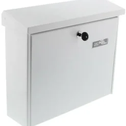 Brevlåda - Tidning - Vit - Galvaniserat stål - Väggmonterad - Väderbeständig