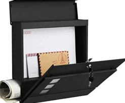 Brevlåda - vägghängd - låsbar - tidningsavdelning - modern