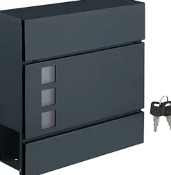 Brevlåda - vägghängd - låsbar - tidningsavdelning - modern