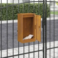 brevlåda med lagring Rostig 30 x 20 x 55 cm Väderbeständig stål