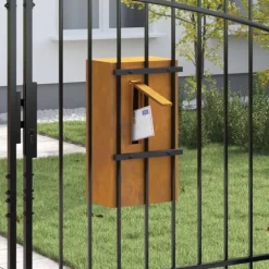 brevlåda med lagring Rostig 30 x 20 x 55 cm Väderbeständig stål