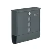 Brevlåda med lås och tidningsfack, antracit, 11 x 37 x 37 cm