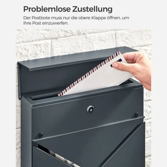 Brevlåda med tidningsfack